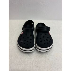 Crocs Black Perforated Adjustable Heel Strap Crocband Clogs‎ Unisex Footwear C12